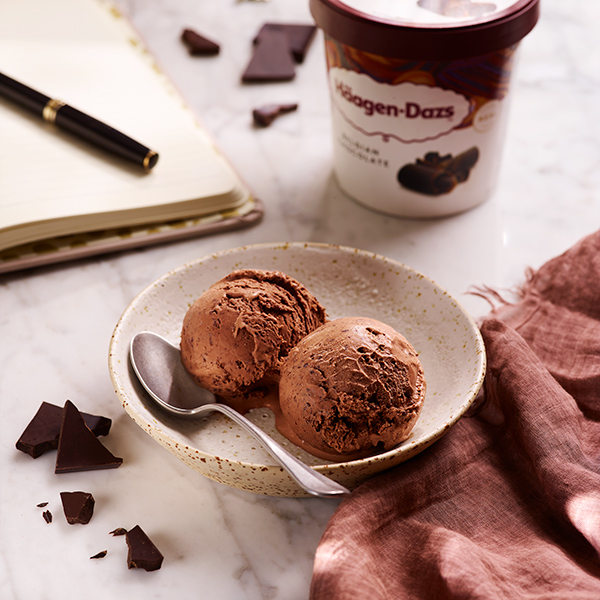 Begium Chocolate Ice cream 2 Scoop in plate